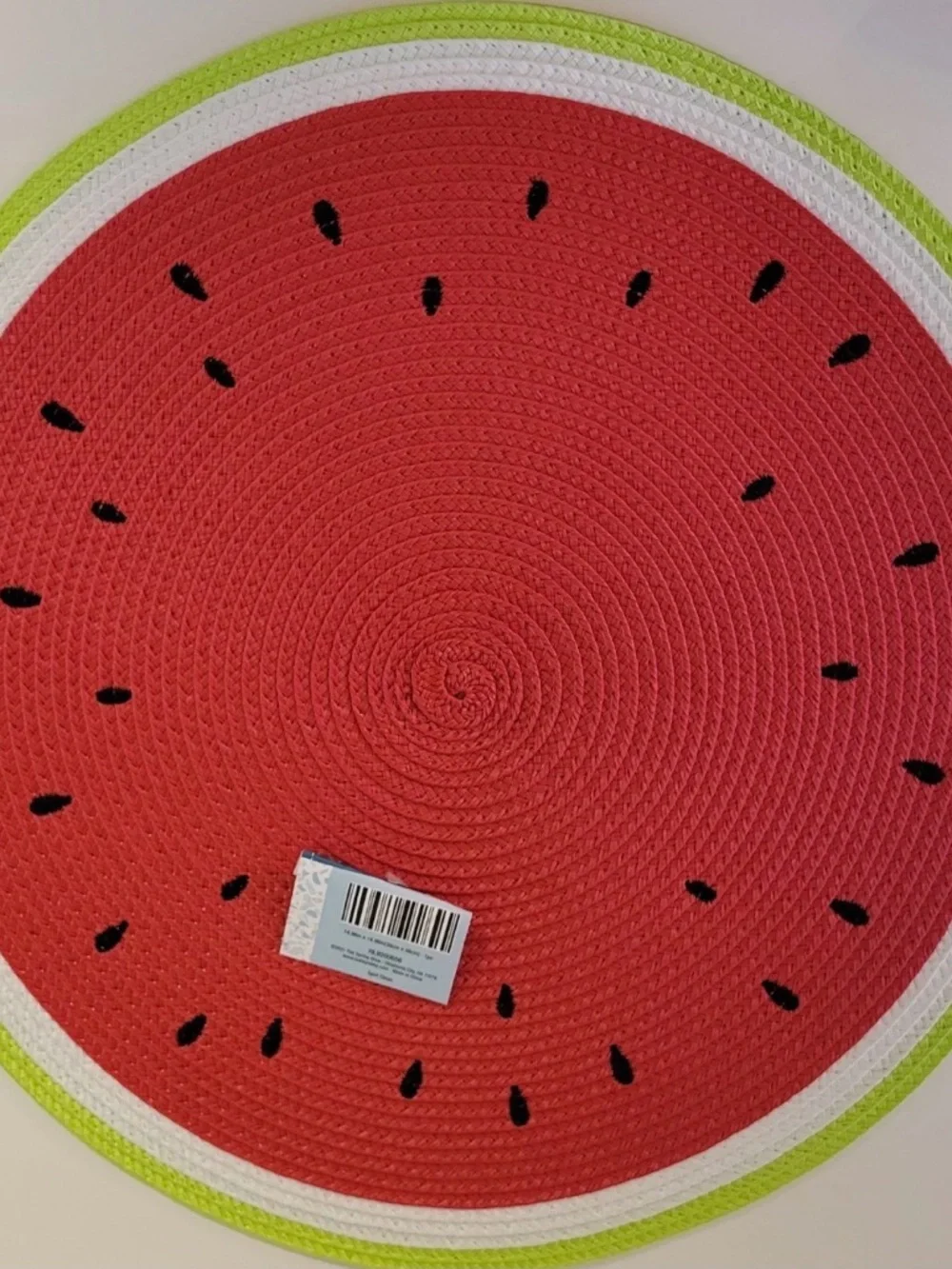 4x Hobby Lobby Watermelon 15” Round Woven Placemat Table Top 4pc Lot Charger